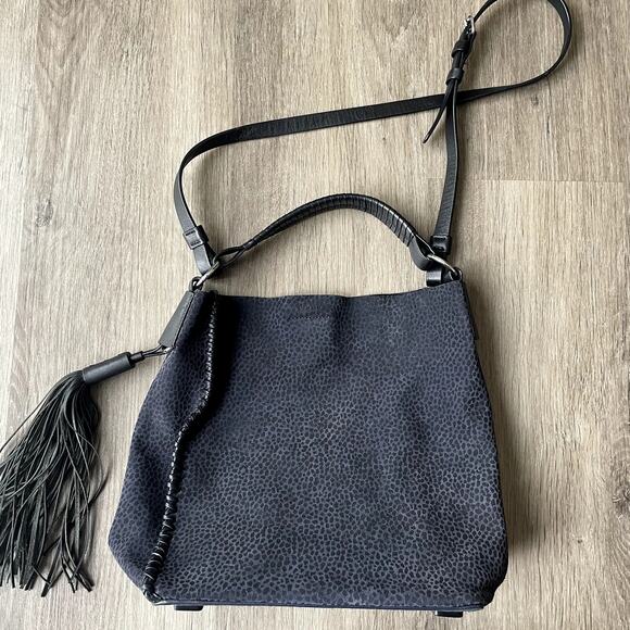 All Saints Handbags - All Saints Pearl Mini Hobo Bag Black/blue